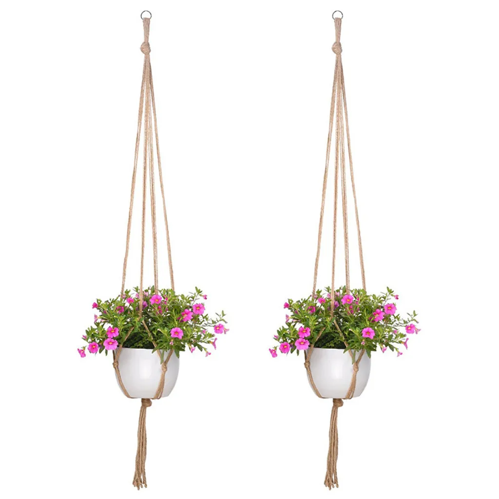 

2PCS Plant Hanger Flower Pot Cotton Rope Wall Plant Holder Indoor Home Decor Handmade Hanging Planter Basket Decoration