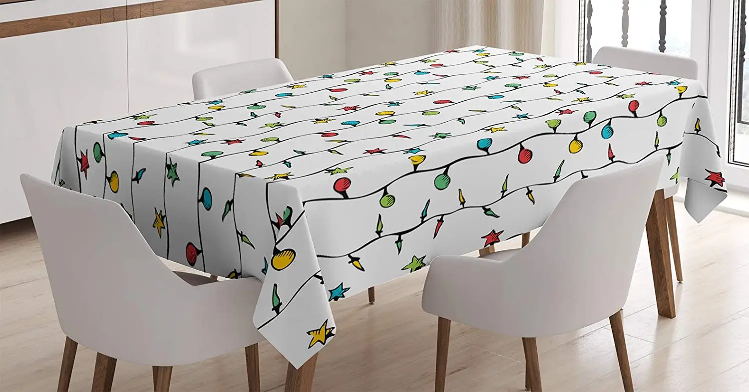 Дом Декоративная скатерть Рождественские огни на струне в форме звезды