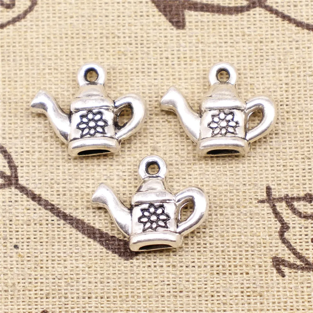 

Charm For Making Jewelry Pendants Antique Silver Color Watering Can 17x20mm 5pcs