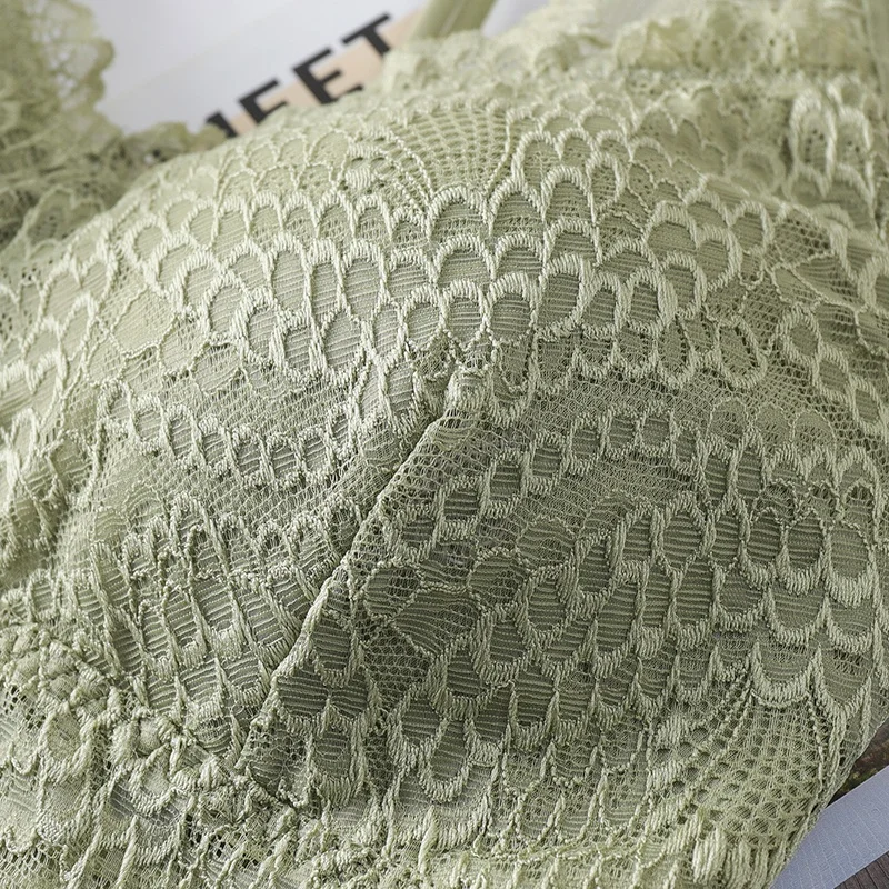 

Lace Gathered Breathable Bralette No Steel Ring Tube Top Beauty Back Comfort Underwear Triangle Cup Bra