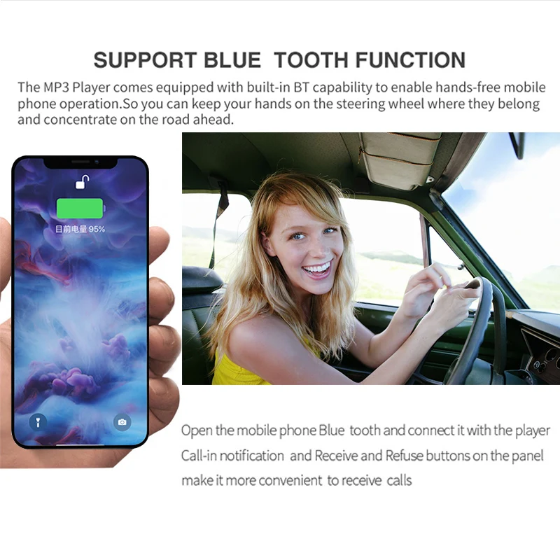 1 Din автомобильный радиоприемник съемный RDS MP3 Автомобильный MP3-плеер