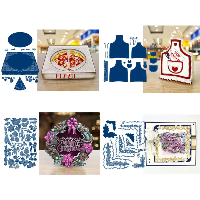 Венок листья пиццы вечерние металлический Трафаретный вырубной штамп