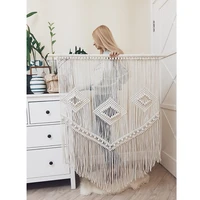 macrame boho tapestry with tassel cotton rope handmade nordic art wall hanging tapestries for living room bedroom home decor
