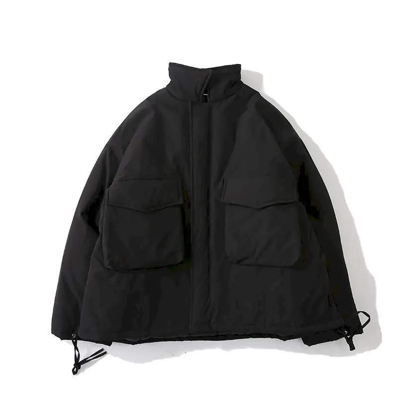 

Мужское однотонное пальто с отложным воротником, большими карманами, 3XL