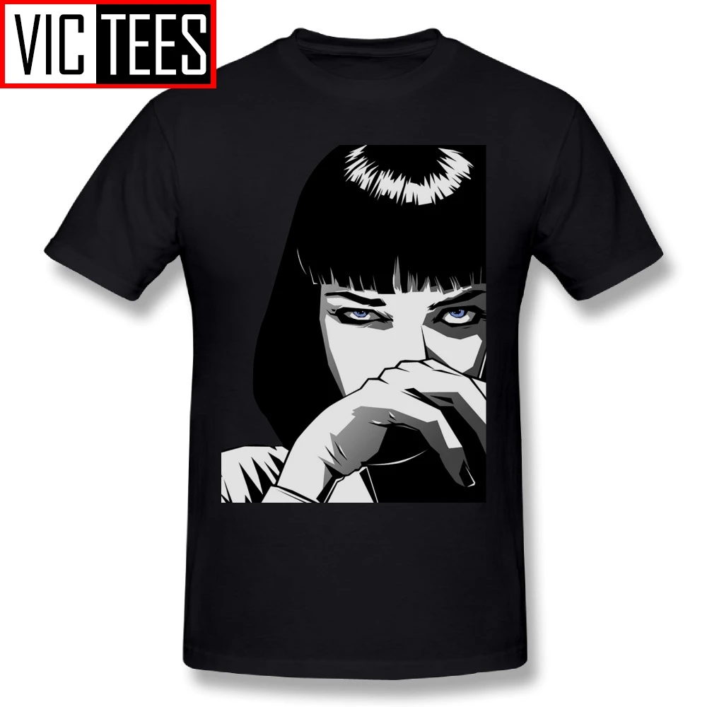 Мужские футболки потовые Pulp Fiction Mia для мужчин мужские хлопковые с большой