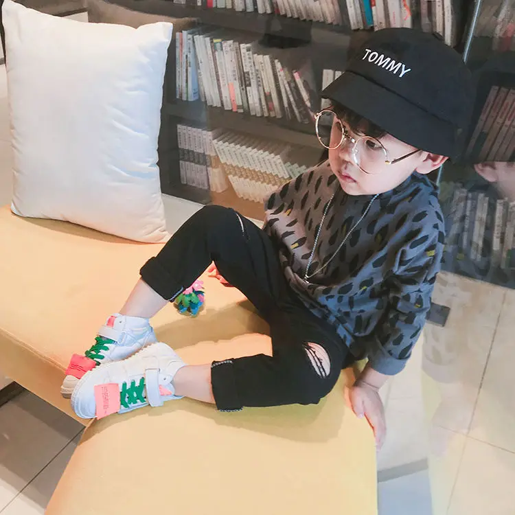 Детская модная леопардовая футболка Новинка Весна 2020 рубашка с длинным рукавом