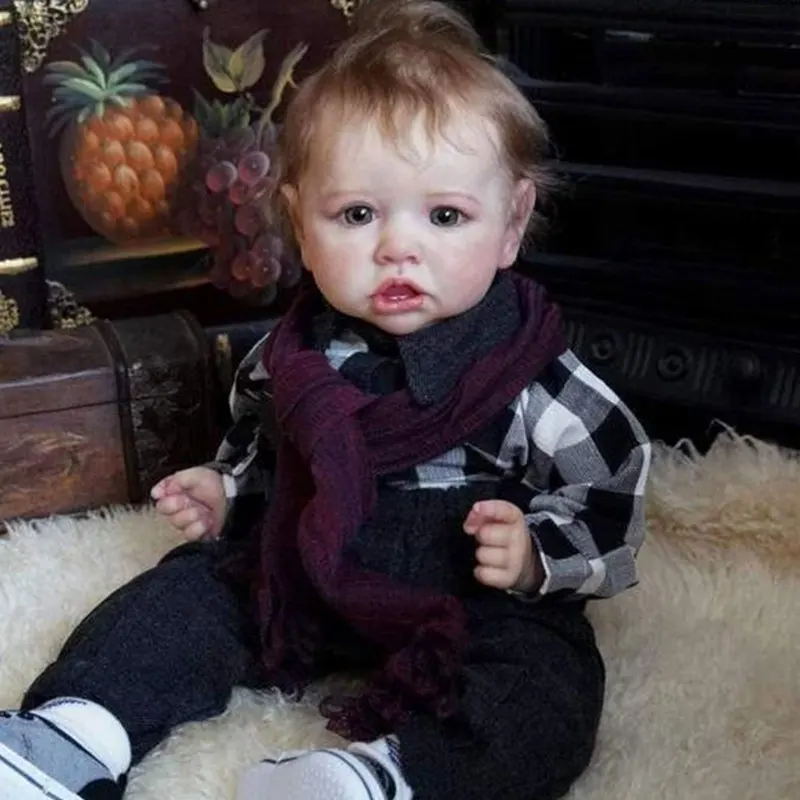 

22" Lifelike Reborn Baby Girl Doll Saskia Lifelike Newborn Baby Doll Toy Cloth/Silicone Body Baby Doll With Heartbeat 58cm