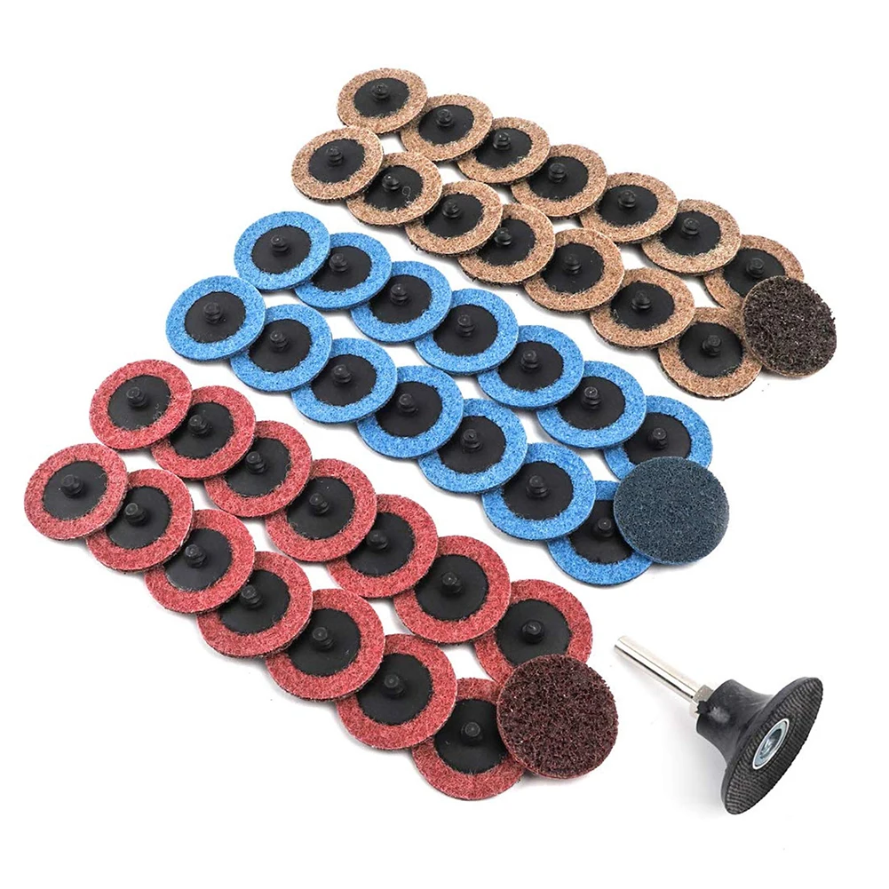 2-Inch Sanding Discs Fine Medium Coarse Assorted Pack 45Pcs Roll Lock Surface Conditioning R-Type Quick Change Di Abrasive