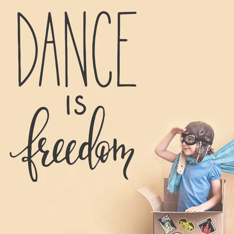 

Dance is Freedom Quote Removable Wall Stickers Children's Room Nordic StyleInterior Home Decor Girl Room Wall Decal Mural HL11