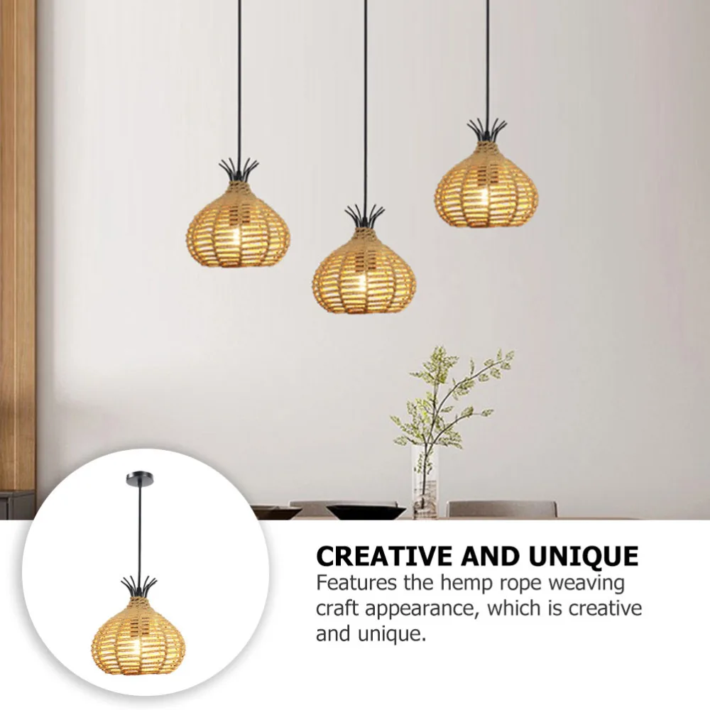 

1pc Pastoral Style Hemp Rope Weaving Craft Ceiling Light Indoor Hanging Light