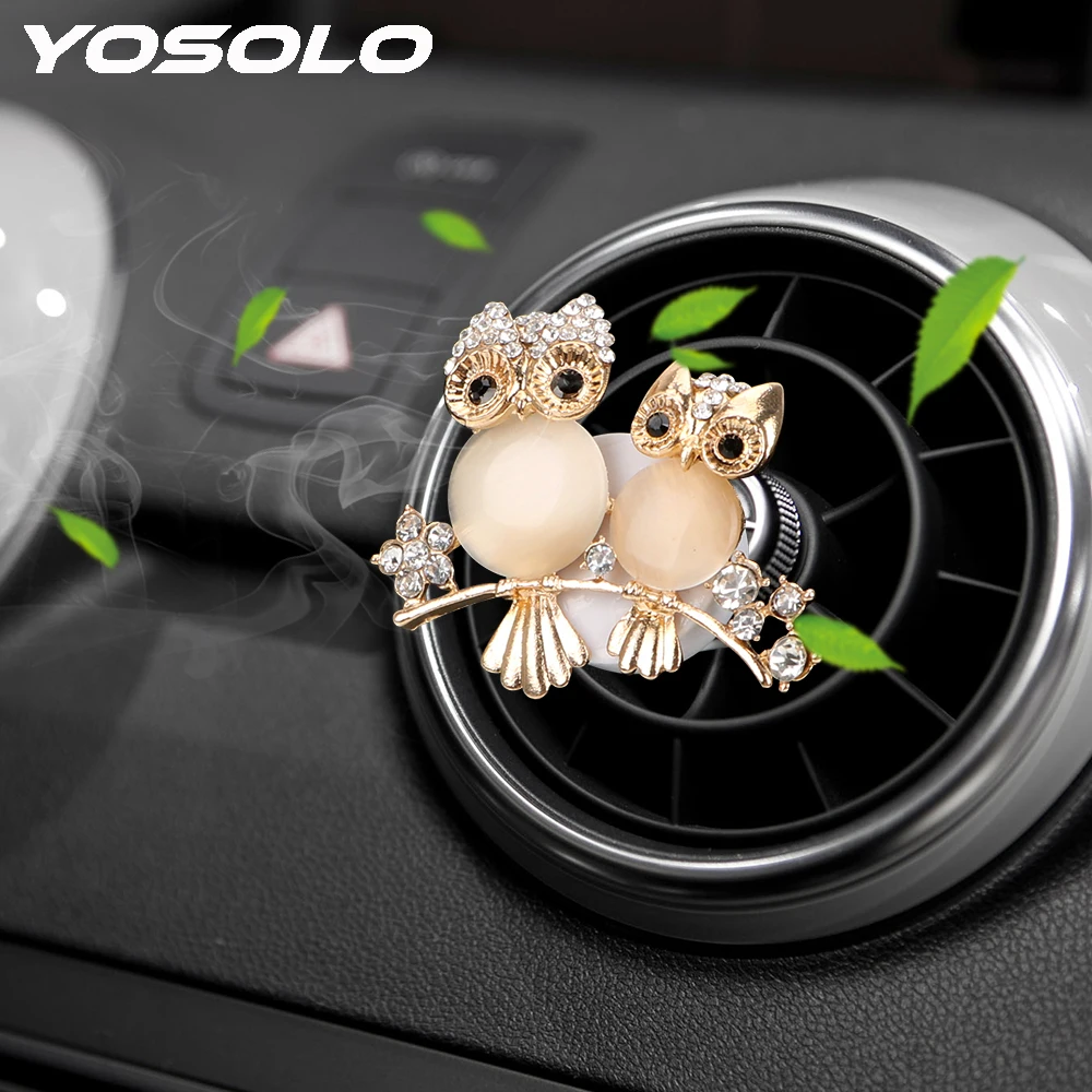 

YOSOLO Diamond Owl Car Air Freshener Auto Outlet Perfume Vent Solid Fragrance Diffuser Car-styling