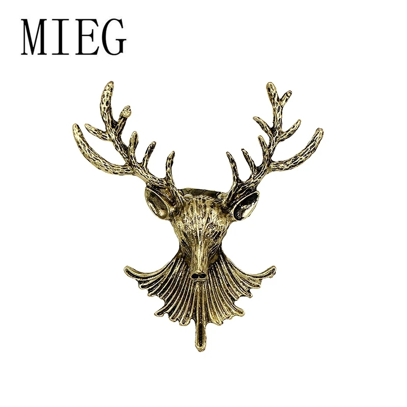 Мужская брошь в виде головы оленя MIEG брошка из античной бронзы Ювелирное