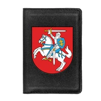 national emblem of lithuania printing passport cover holder id credit card case travel leather passport wallet