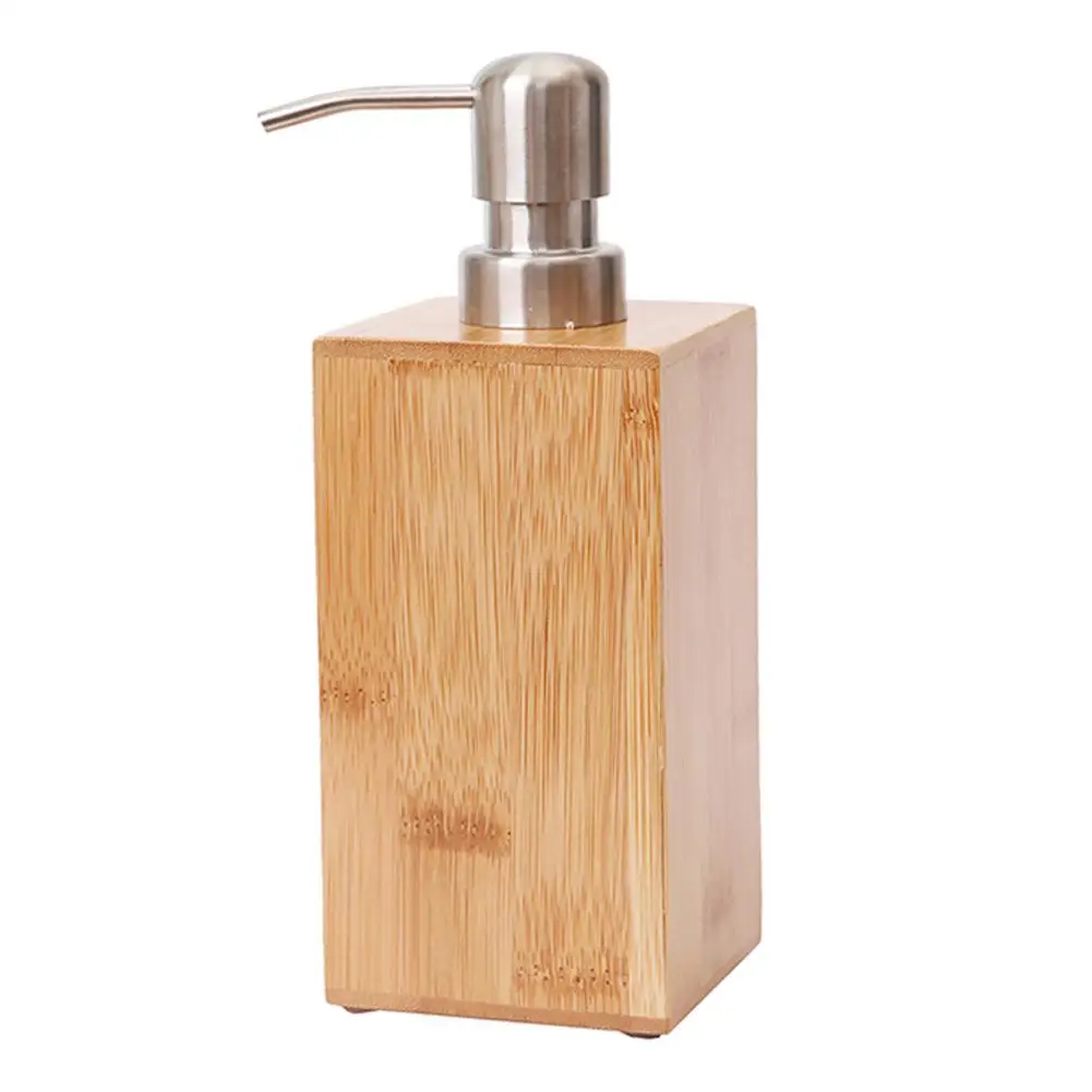 

Natural Bambooe Shampoo Shower Bottle Liquid kitchen Soap Dispenser Dish bottle Hand Sanatizer Dispenser Refillable for Bathroom