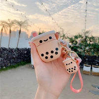 The Cute Cartoon Earphone Protective Case Includes A Keychain Suitable for Airpods 2 Silicone Bluetooth Earphone Protective Case