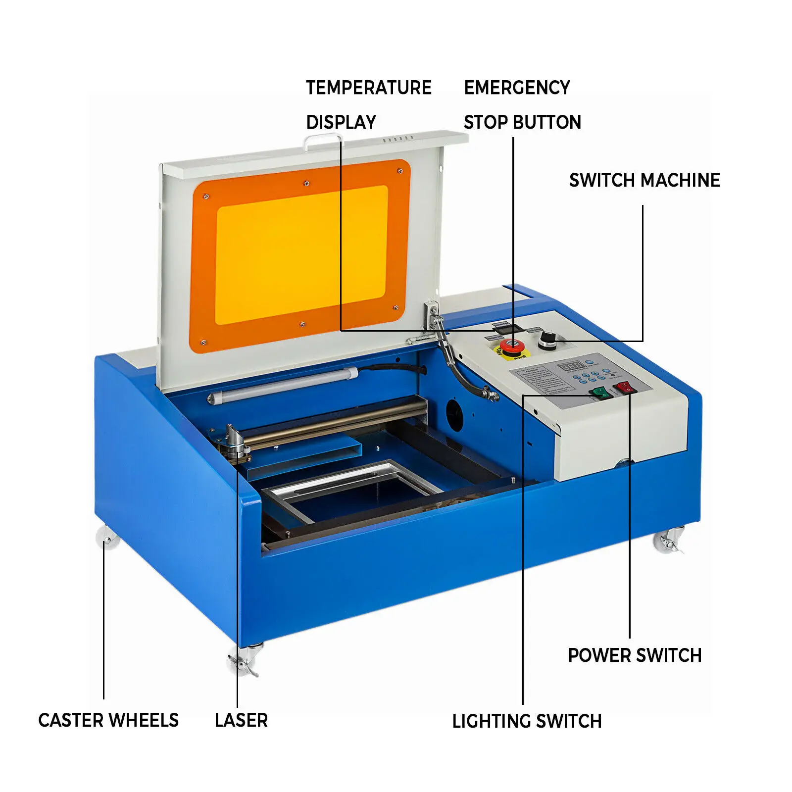 

300x200mm Wood Cutting Machine 40W CO2 Laser Engraving Cutting Machine
