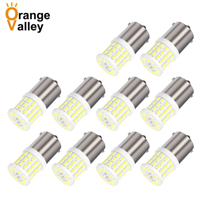10 шт. Сверхъяркие светодиодные лампы 1156 BA15S BAU15S BAY15D 1157 P21W 57 SMD 3014 | Автомобили и