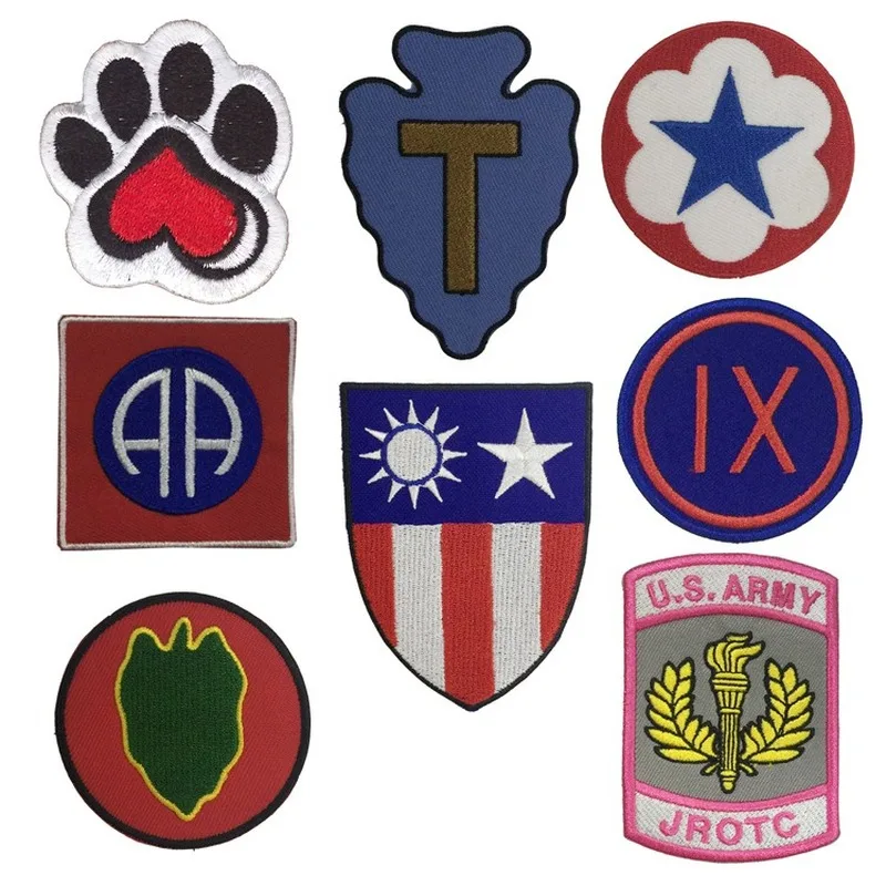Круглые вышитые нашивки 10 шт./лот военный принт необычные вещи украшение для
