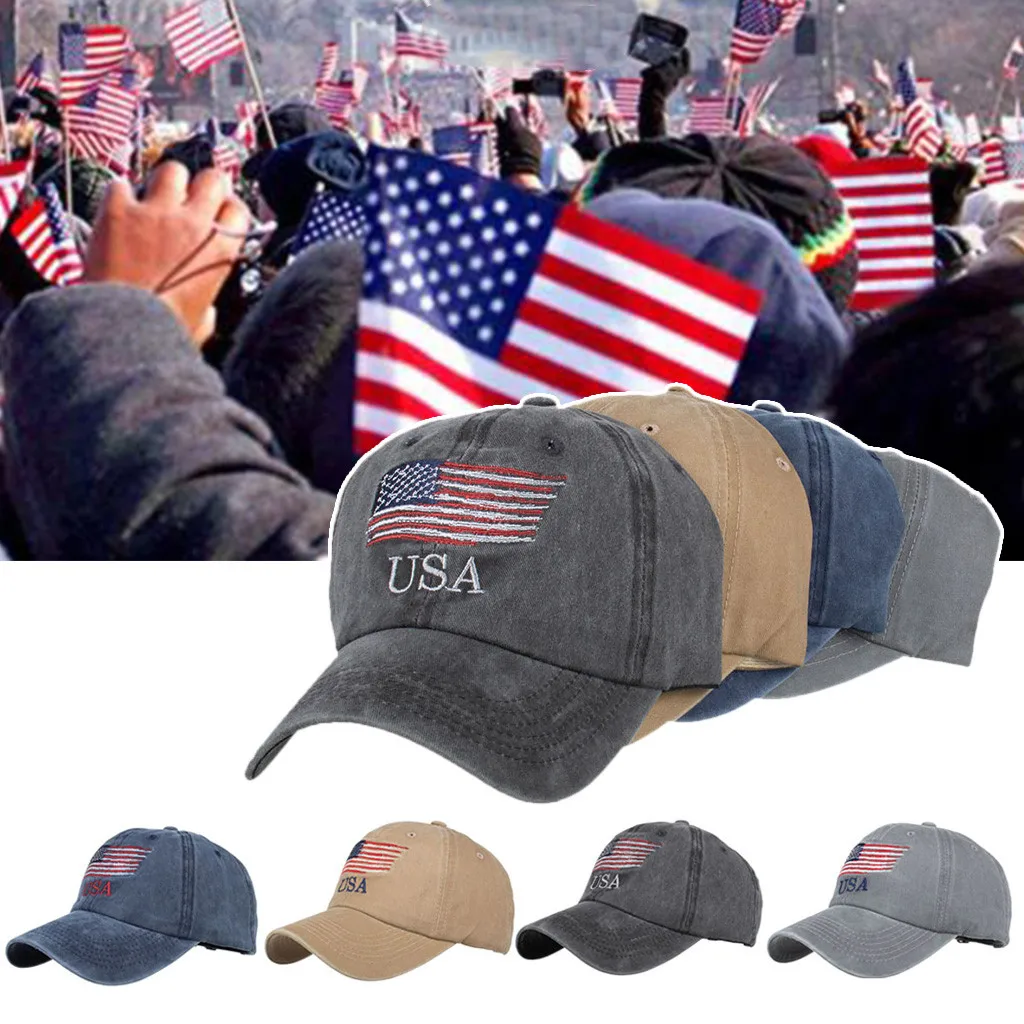 Унисекс Хлопок бейсбольные кепки классический 2020 американский флаг США с