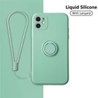 Чехол с магнитным кольцом-держателем для Xiaomi Redmi Note 10 9 8 8T 9S 10S 9 Pro Max 9 9A 9C, жидкий силиконовый чехол-подставка с ремешком