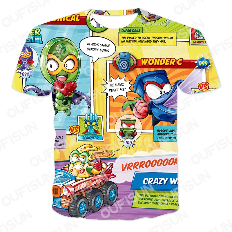 

Children Boys T-shirt Kid's Clothing T-shirts 3D Cartoon Superzings T-shirt Boys Street Wear All-match Cute and Fun O-neck Tops