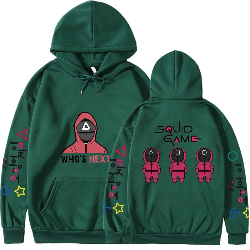 

Kpop свободная игра кальмар NPC Печать оптом следующий капюшон Y2K куртка повседневные парные кофты оверсайз осеннее пальто спортивная одежда д...