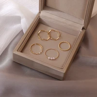 5 piece set accessories simple beautiful geometric ring internet celebrity temperament wild knuckle ring set of ornaments