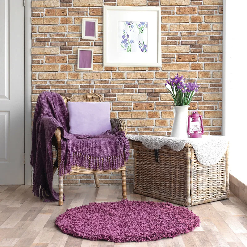 Деревенская винтажная кирпичная кожура и клейкая настенная бумага 3D