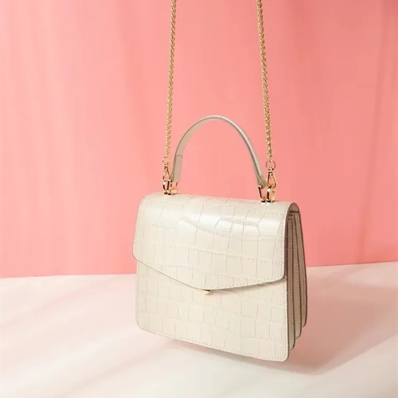 

2021 New Fashion Crocodile Grain Leather Square Bag Wild Lady Single Shoulder Messenger Bag Purses and Handbags Luxury Designer