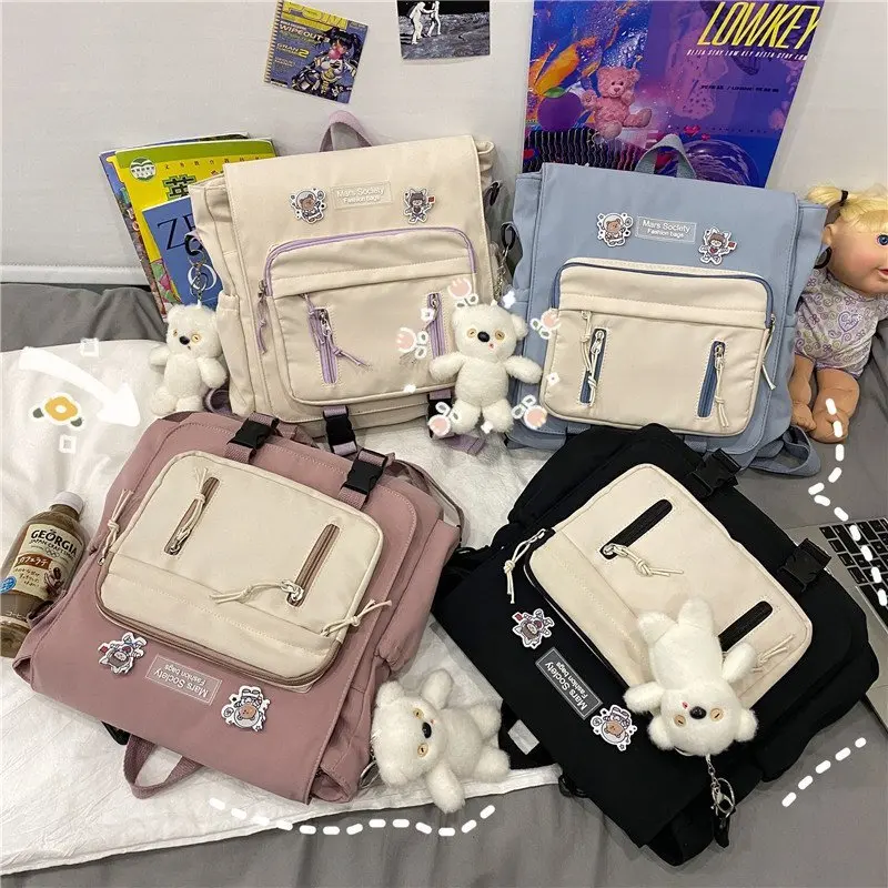 

Korean Style Women Backpacks for College Teenager Girls Cute Student Shoulder Bags Lady Kawaii Backpacks Female Preppy Schoolbag