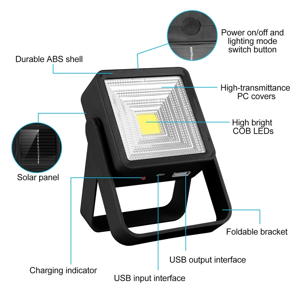 WAKYME 16 Светодиодный точечный светильник USB Перезаряжаемый на солнечных батареях