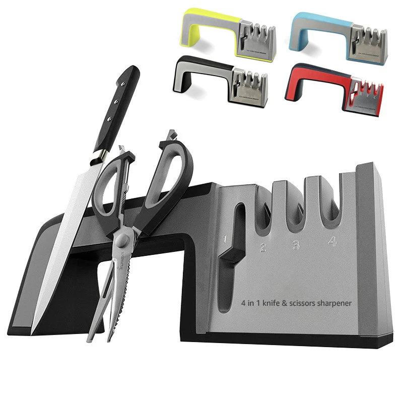 4 в 1 точилка для ножей с алмазным покрытием тонкие керамические кухонные ножницы