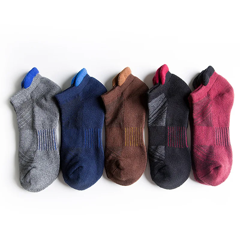 

High Quality Men Socks Cotton 5 Pairs Outdoor Sports Autumn Running Mens Socks Short Ankle Casual Male Sock Basketball Size39-44