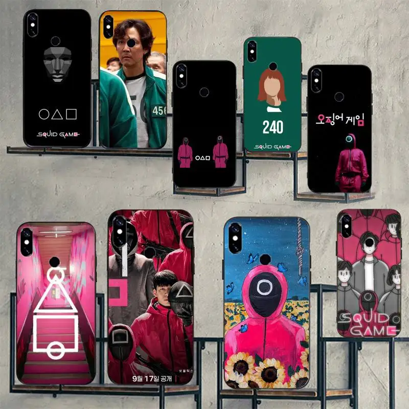 

squid game Phone Case For Xiaomi Redmi note 7 8 9 11 t s 10 A pro lite funda shell coque cover