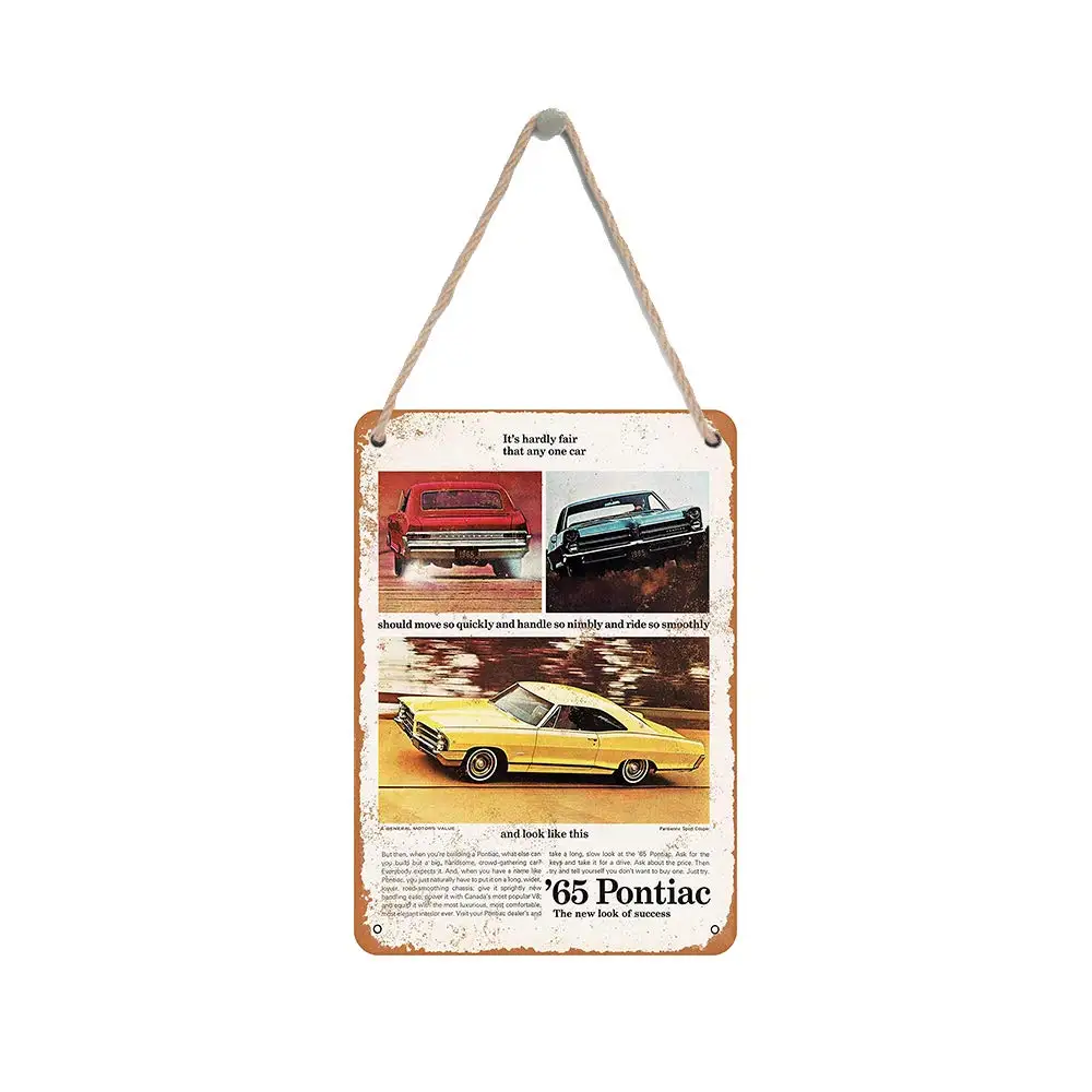 

Isaric деревянный подвесной знак 8X12 дюймов 1965 Pontiac влюбленный деревянный знак