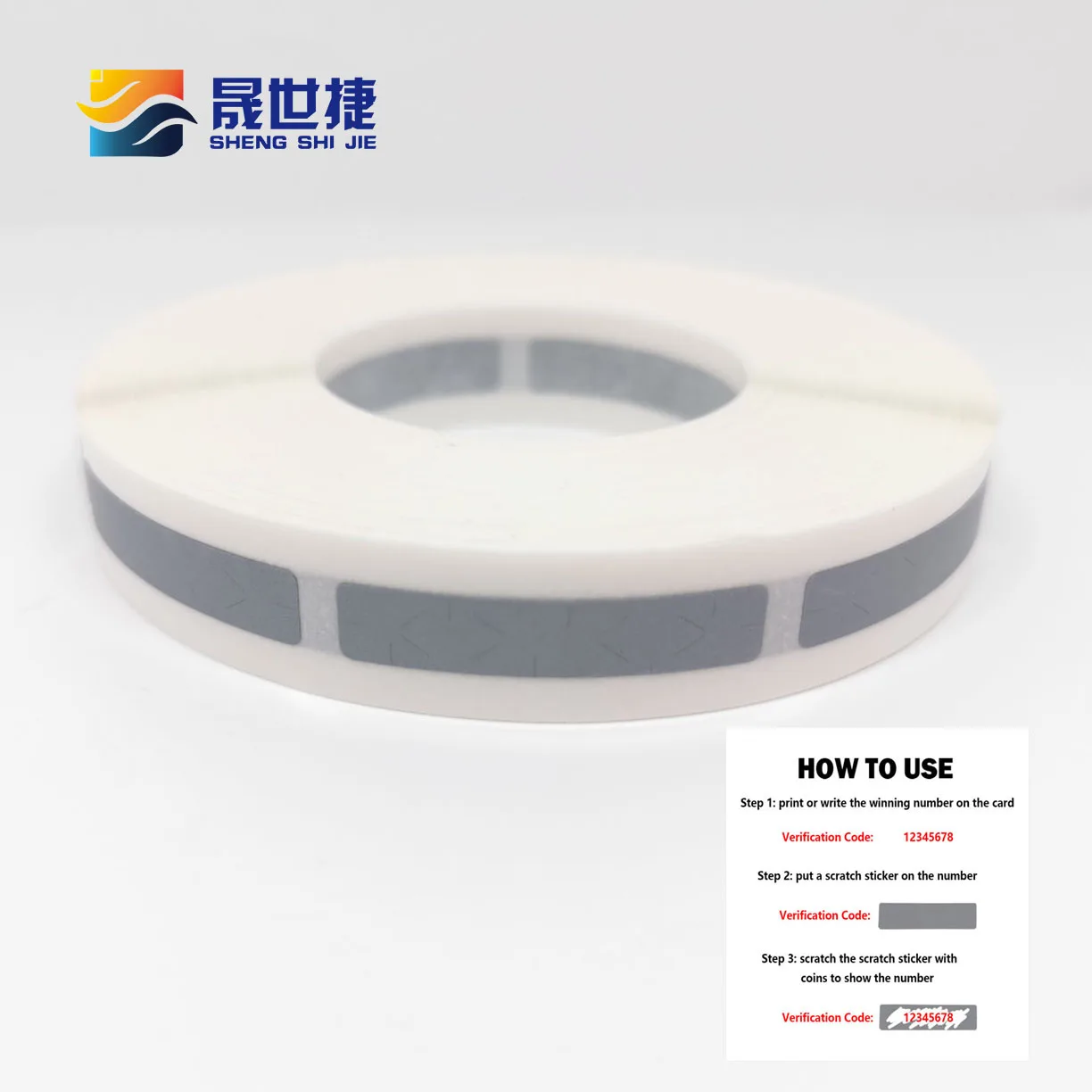 Шеньшиджи 1000 шт./Рулон Стирать наклейка 6x30 мм Этикетка Серая для обложки карты свадебной вечеринки, деловых акций и т.д.