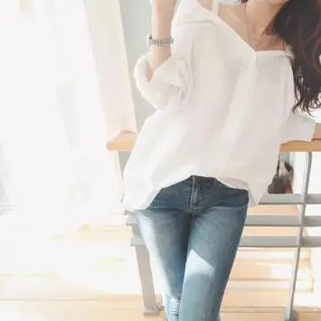 Clobee 2020 Новая Осенняя Женская милая белая блузка с открытыми плечами длинным