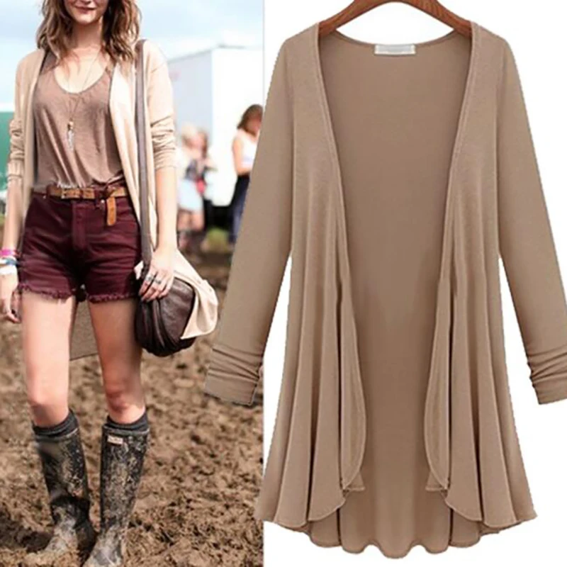 Женская Повседневная хлопковая блузка с оборками Тонкая длинным рукавом летний