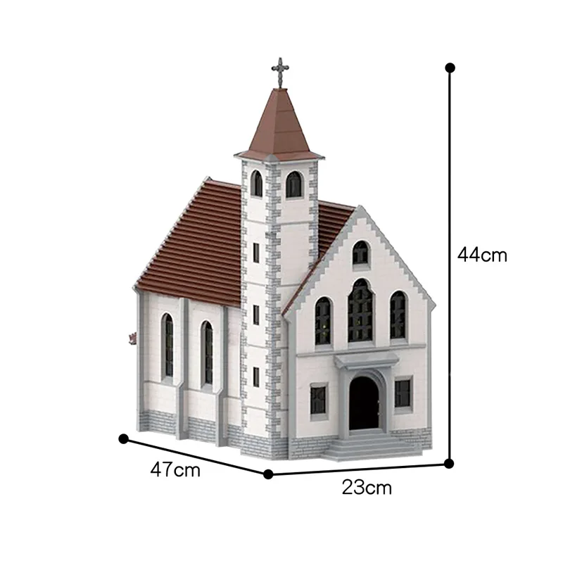 

MOC European Houses Medieval church Building Blocks High-al Citys Street Rome Store Designer Church Constructor Bricks Toys