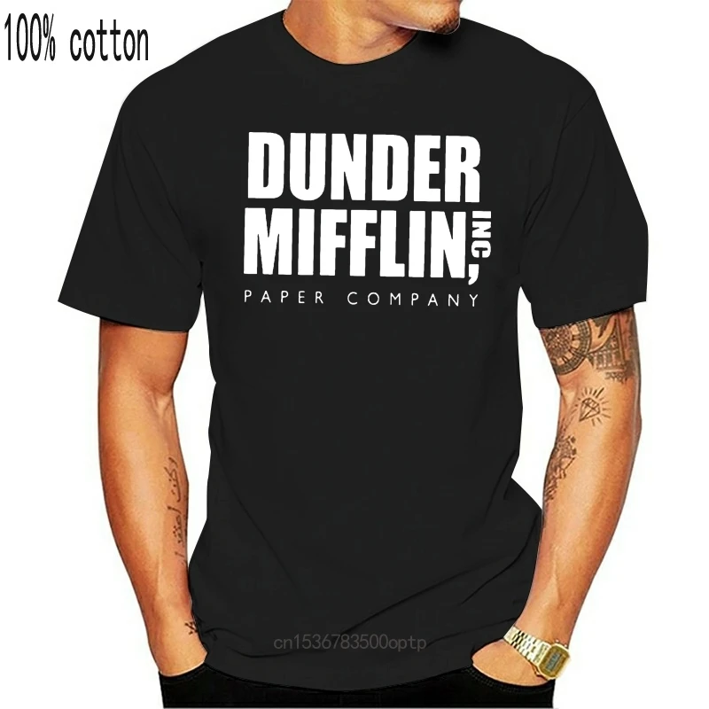 

New Dunder Mifflin Mens T Shirt Funny The Office Gift Men Tops Tees Summer 2021 Style Men High Quality Tees T Shirt Creator