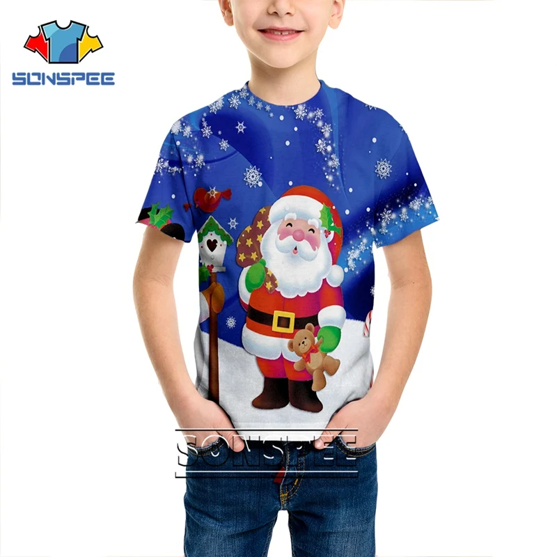 06 Fashion T-shirt 3D print Christmas Shirts Men Women Anime Child Streetwear Santa Claus T shirt Harajuku Kids Tshirt Xmas Clothes - Цвет: 06