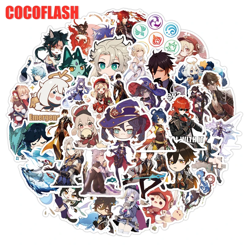 10/50 Pcs/lot Genshin Impact Cartoon Game Mixed Graffiti Stickers For Kids Diy Kids Laptop Luggage Guitar Case Skateboard Phone
