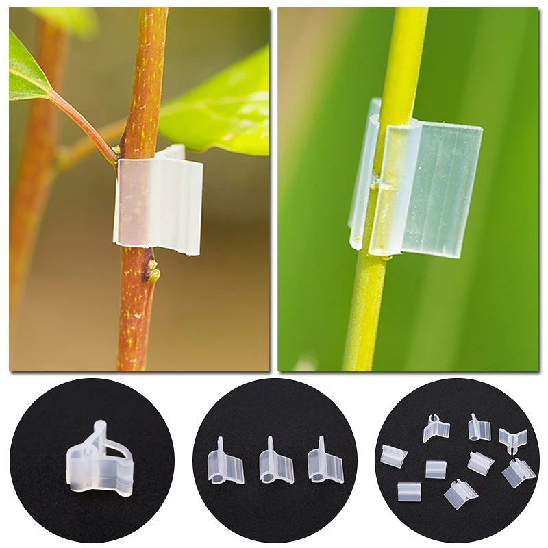 

100pcs/Pack Plant Grafting Clips Plastic Support Seeding Grafting Clip Vegetables Tomato Vine Stalks Grow Support Fixing Clips
