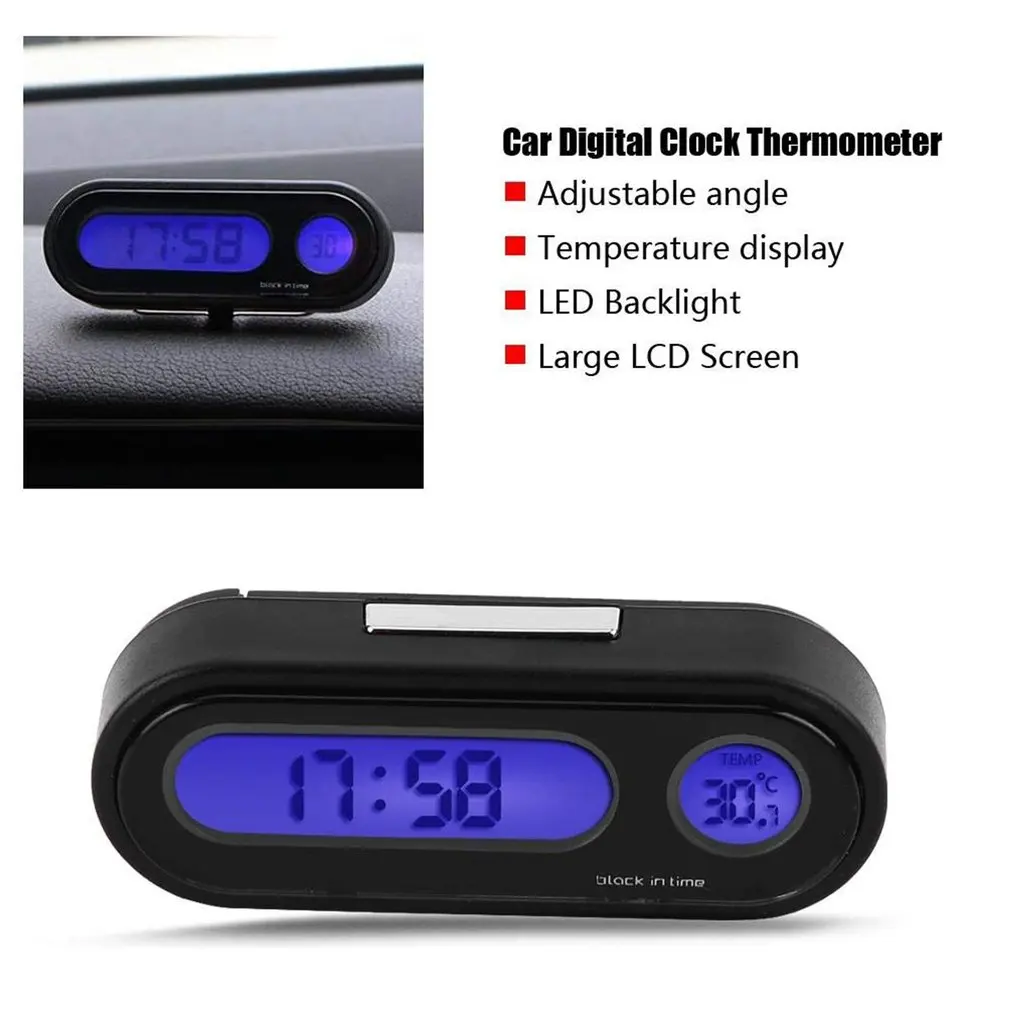 

Car-Styling 2 in 1 Car Automobile Digital Clock Auto Watch Automotive Thermometer Hygrometer Decoration Ornament Clock In Car