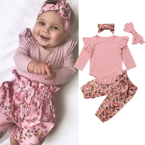 Комплекты одежды для новорожденных девочек популярные хлопковые топы с длинными