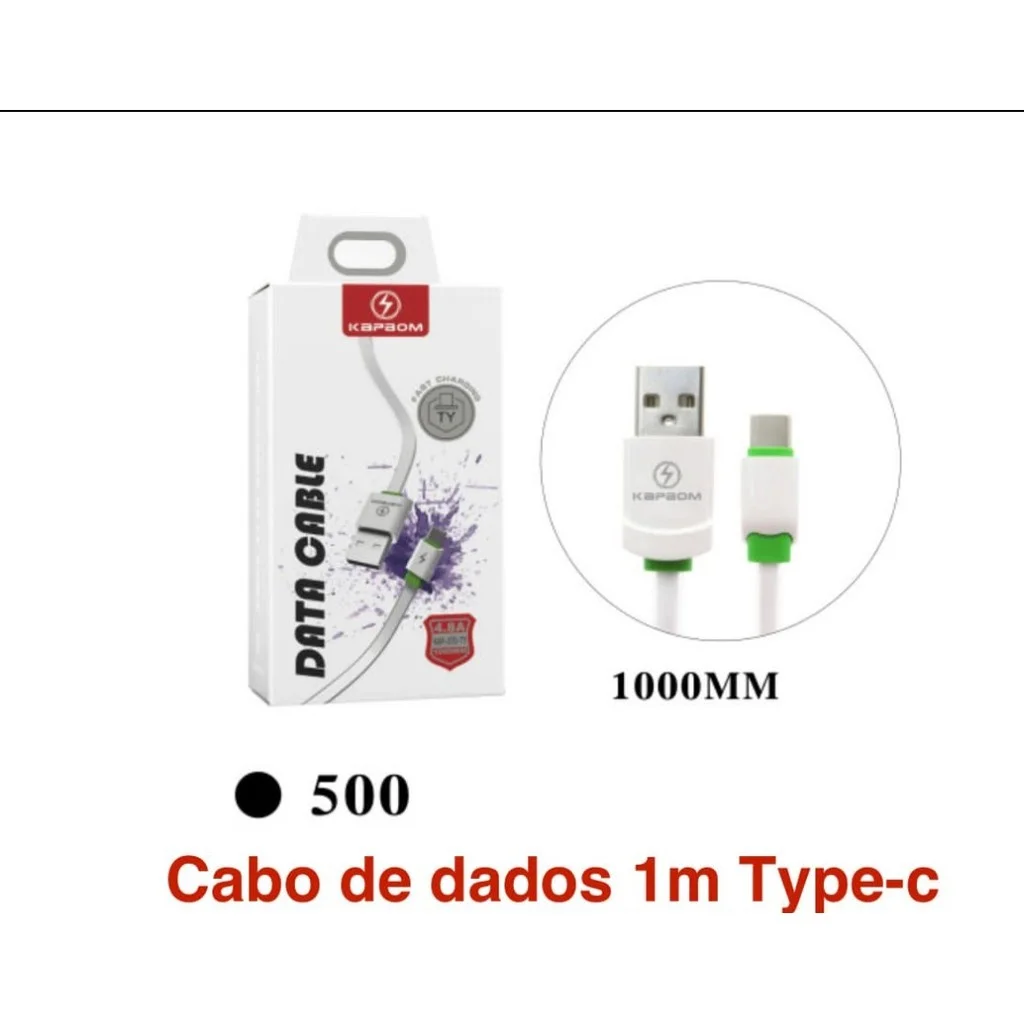 

Cabo de dados celular Type C 1 metro Kapbom