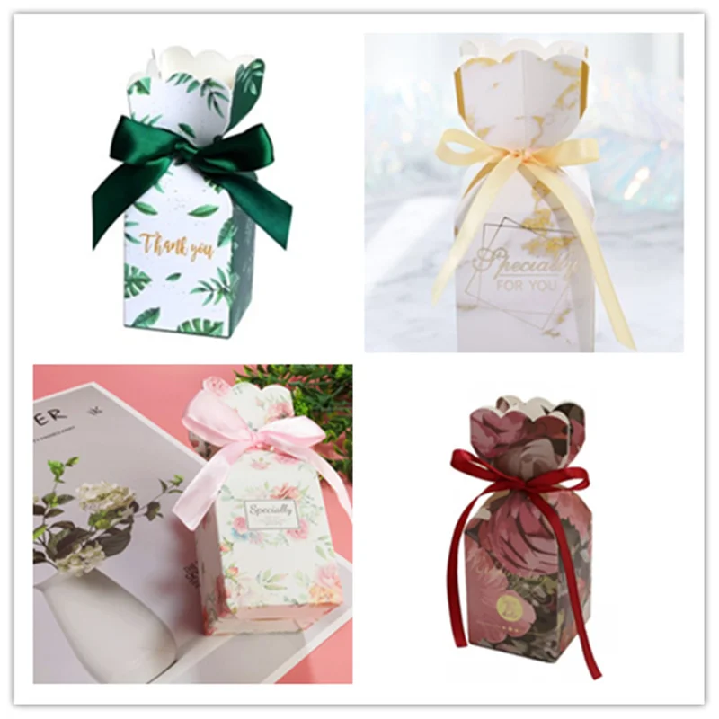 Ленты для конфет свадебные зеленые вечерние подарки на Рождество бумажные