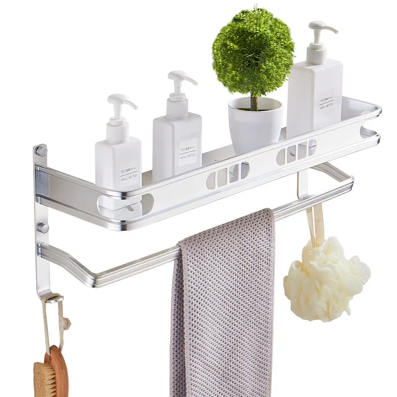 

Punch-free toilet rack wall-mounted space aluminum black double-layer multi-function toilet bathroom storage rack