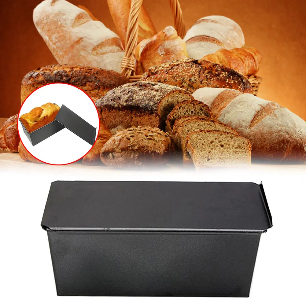 

Non-Stick Bread Loaf Meatloaf Pan with Lid Iron Toast Mold Kitchen Bakeware