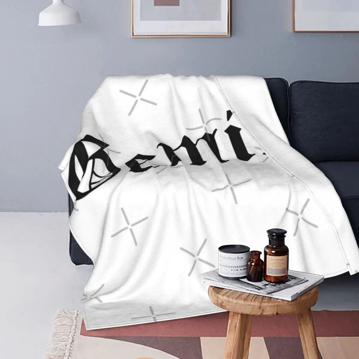 

Manta gótica con signo del zodiaco, colcha de Géminis a cuadros para cama, funda para sofá, mantas a cuadros, colcha de verano